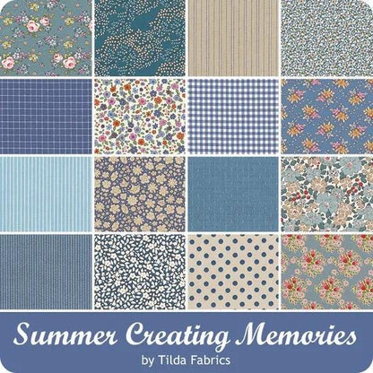 Tilda Creating Memories Summer and Ocean Blues Fabric Collection Gingham Blue Authentic Premium 100% Cotton Fabrics
