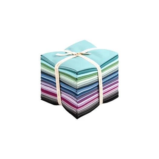 Tilda Solids Cool Colors Fabric Collection 25pc Fat Quarter Bundle