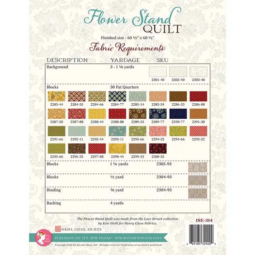 It's Sew Emma Kim Diehl Flower Stand Quilt Pattern ISE-314