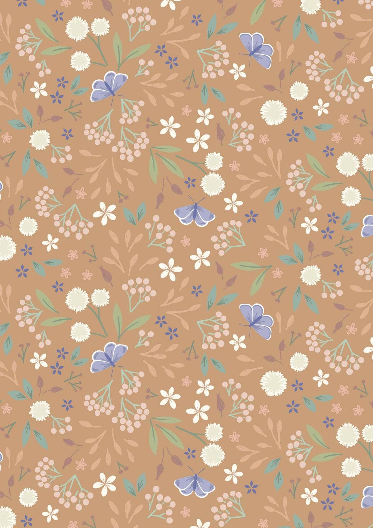 Lewis & Irene Sky Garden Fabric Collection Floral Odyssey on Lt Burnt Sienna CC57.2 Authentic Premium 100% Cotton Quilt Shop Quality Fabrics