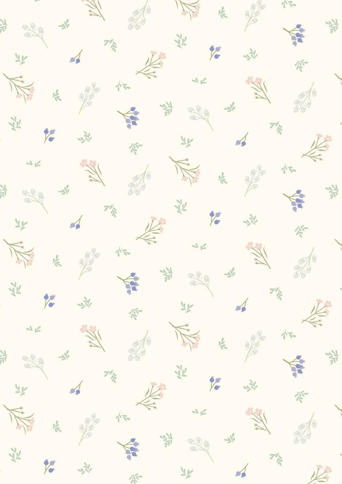 Lewis & Irene Sky Garden Fabric Collection Scattered Sprig on Cream CC58.1 Authentic Premium 100% Cotton Quilt Shop Quality Fabrics