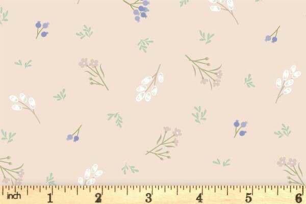 Lewis & Irene Sky Garden Fabric Collection Scattered Sprig on Pale Peach CC58.2 Authentic Premium 100% Cotton Quilt Shop Quality Fabrics