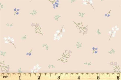 Lewis & Irene Sky Garden Fabric Collection Scattered Sprig on Pale Peach CC58.2 Authentic Premium 100% Cotton Quilt Shop Quality Fabrics