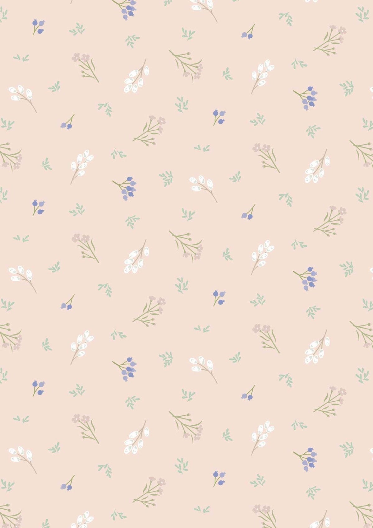 Lewis & Irene Sky Garden Fabric Collection Scattered Sprig on Pale Peach CC58.2 Authentic Premium 100% Cotton Quilt Shop Quality Fabrics