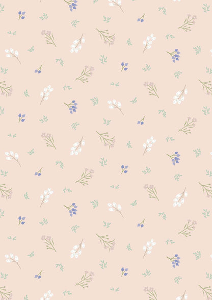 Lewis & Irene Sky Garden Fabric Collection Scattered Sprig on Pale Peach CC58.2 Authentic Premium 100% Cotton Quilt Shop Quality Fabrics