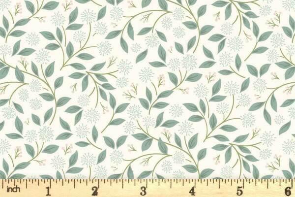 END OF BOLT 16" Lewis & Irene Sky Garden Fabric Collection Ivy Trail on Cream CC59.1