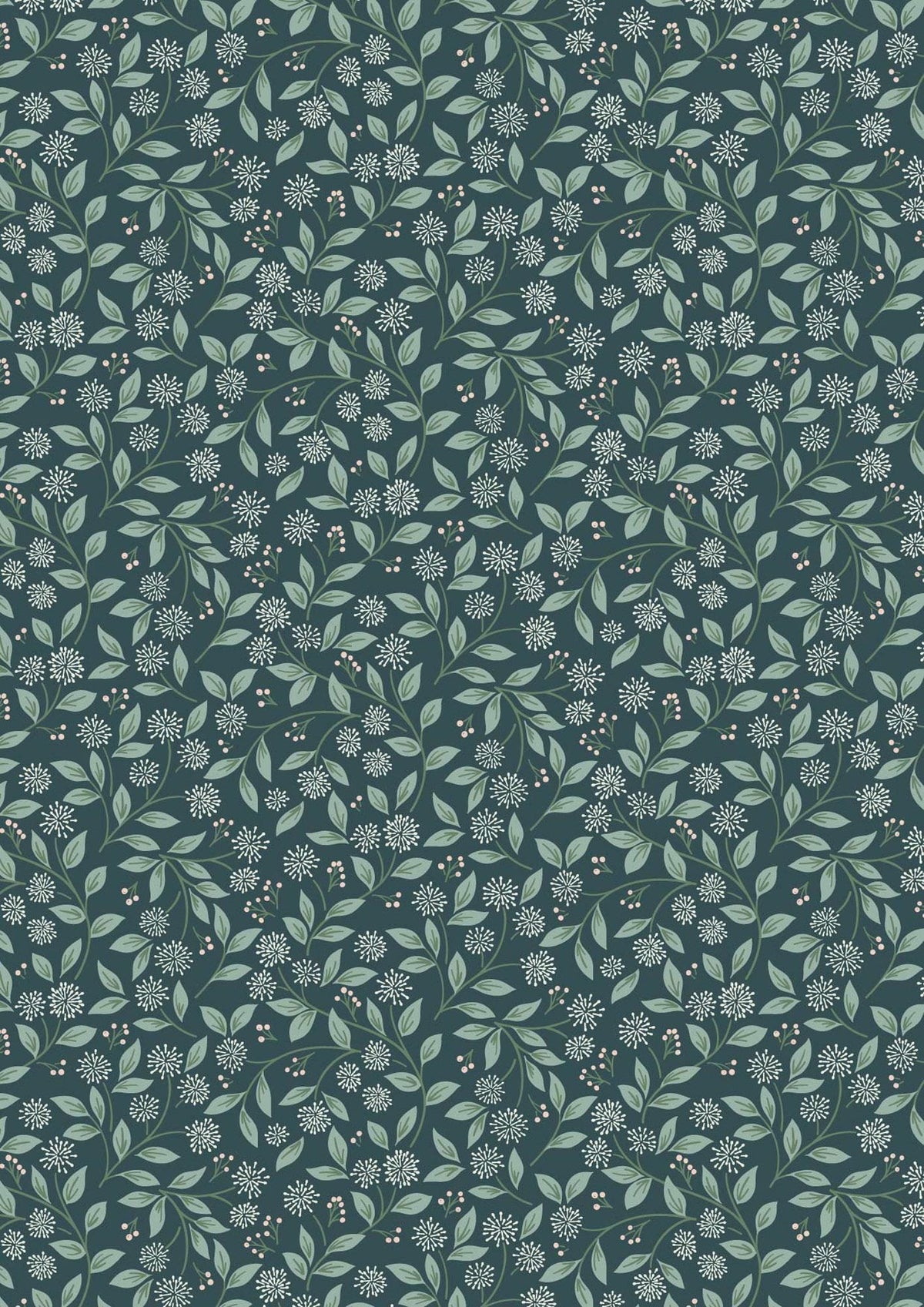Lewis & Irene Sky Garden Fabric Collection Ivy Trail on Deep Teal CC59.3 Authentic Premium 100% Cotton Quilt Shop Quality Fabrics