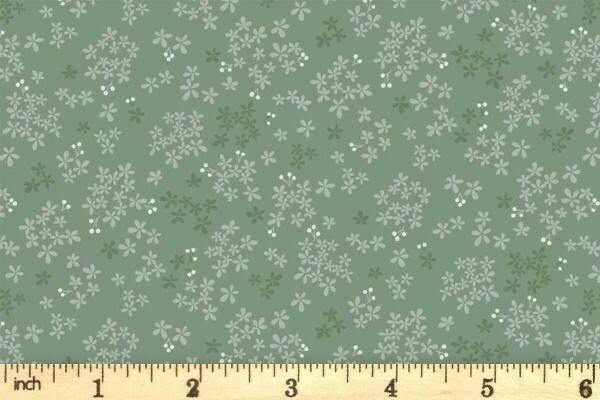 Lewis & Irene Sky Garden Fabric Collection Wintersweet on Green Gray CC60.2 Authentic Premium 100% Cotton Quilt Shop Quality Fabrics