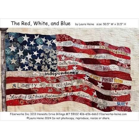 Fiberworks Laura Heine The Red, White, and Blue Collage Wall Quilt Pattern Finished Size: 50.5"x31.5"