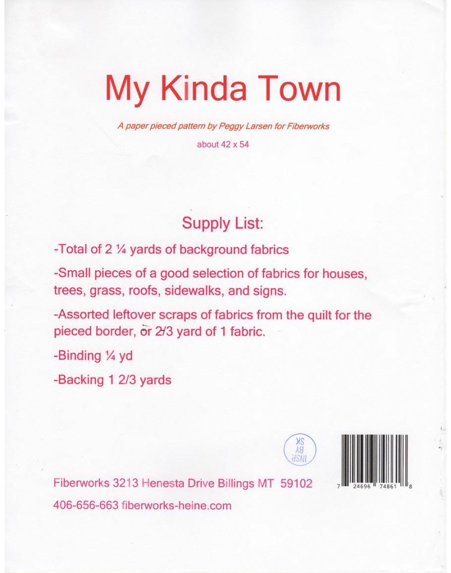 Laura Heine My Kinda Town Quilt Pattern Finished Size: 42"x54"
