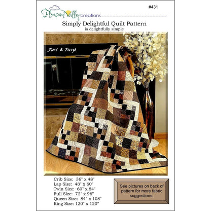 Pleasant Valley Creations Simply Delightful Quilt Pattern - 6 Size Variations Per Pattern