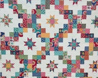 The Tipsy Needle Tipsy Layer Cake Ladder Quilt Pattern Finished Size: 50"x70"