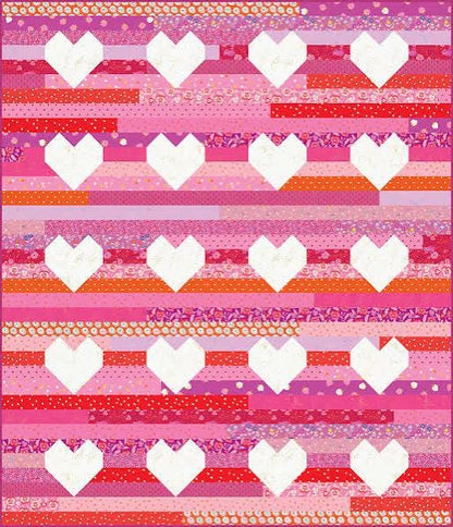 Modernly Morgan Jelly Hearts Quilt Pattern Finished Size: 62"x72" MM-032