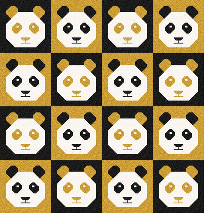 LIMITED EDITION!! Cotton and Joy Pandamonium Quilt Kit Featuring Lewis & Irene Bumbleberries Fabric Collection - Baby or Throw Size
