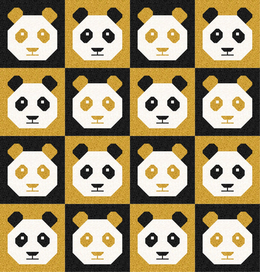 LIMITED EDITION!! Cotton and Joy Pandamonium Quilt Kit Featuring Lewis & Irene Bumbleberries Fabric Collection - Baby or Throw Size