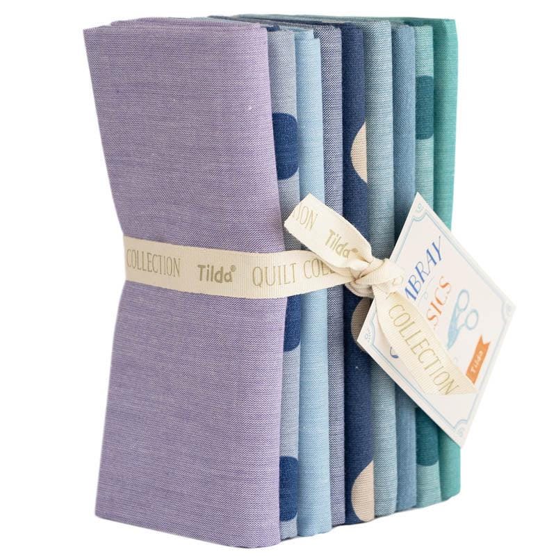 Tilda Basics Seasonal Chambray Summer Fabric Collection 9pc Fat Quarter Bundle Authentic Premium 100% Cotton Fabrics