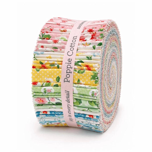 Poppie Cotton Flower Market Fabric Collection 42pc (2.5" Strips) Jellyroll