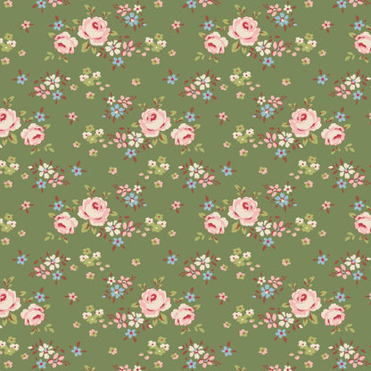 Tilda Creating Memories Winter Reds & Greens Fabric Collection Grace Green Authentic Premium 100% Cotton Fabrics