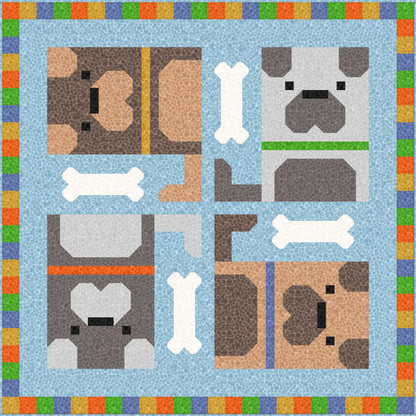 LIMITED EDITION!! Limited Edition Pen + Paper Patterns Dog Pile Quilt Kit Featuring Lewis & Irene Bumbleberries Fabric Collection