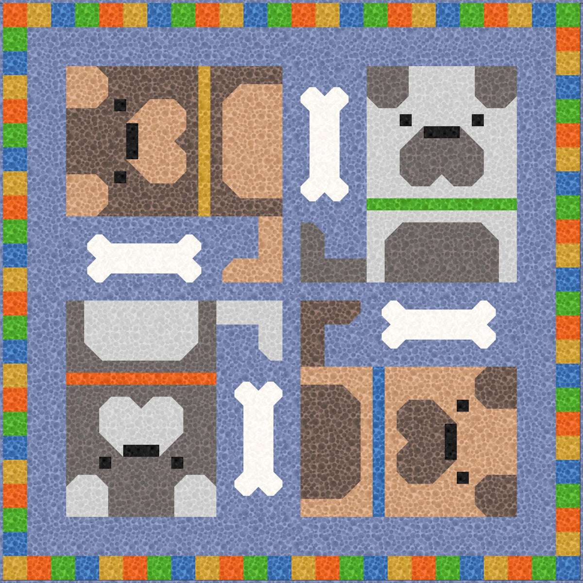 LIMITED EDITION!! Limited Edition Pen + Paper Patterns Dog Pile Quilt Kit Featuring Lewis & Irene Bumbleberries Fabric Collection