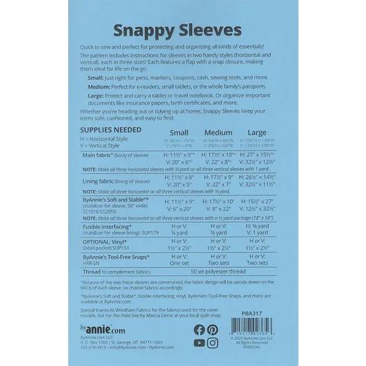 ByAnnie Snappy Sleeves Pattern - 3 Size Variations Per Pattern (14 Colors of 18"x54" Mesh Packs Sold Separately)