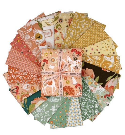 Poppie Cotton Unicorn Dreams Fabric Collection 18pc Fat Quarter Bundle Authentic Premium 100% Cotton Fabrics