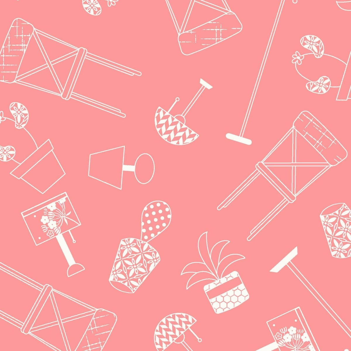 Maywood Studio Kimberbell Make Yourself at Home Fabric Collection Home Furnishings on Pink Authentic Premium 100% Cotton Fabric