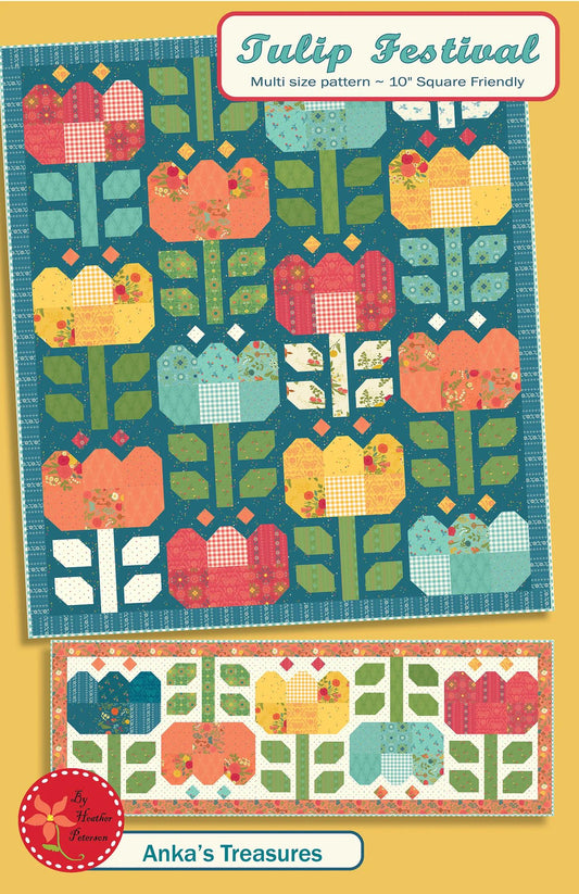 Anka's Treasures Tulip Festival Quilt Pattern ANK362 - 5 Size Variations Per Pattern