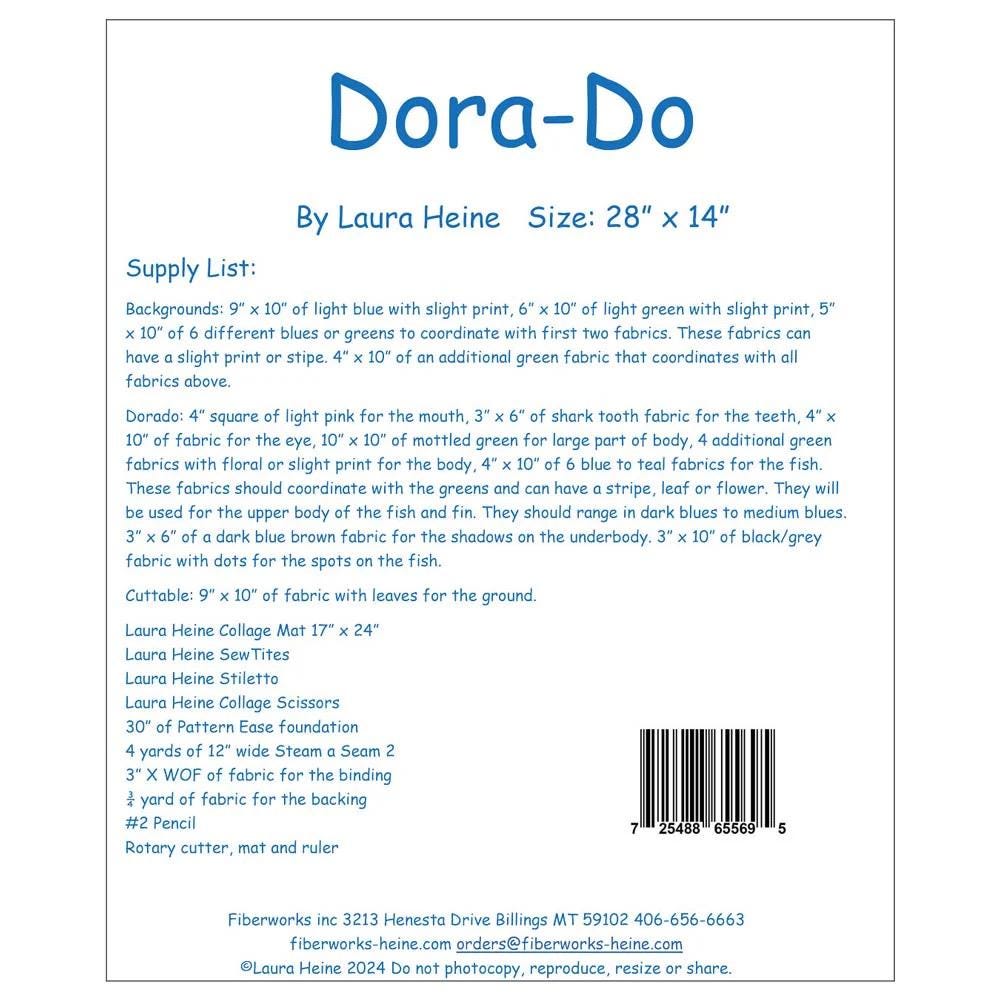 Laura Heine Dora-Do Wall Quilt Pattern Finished Size: 28"x14"