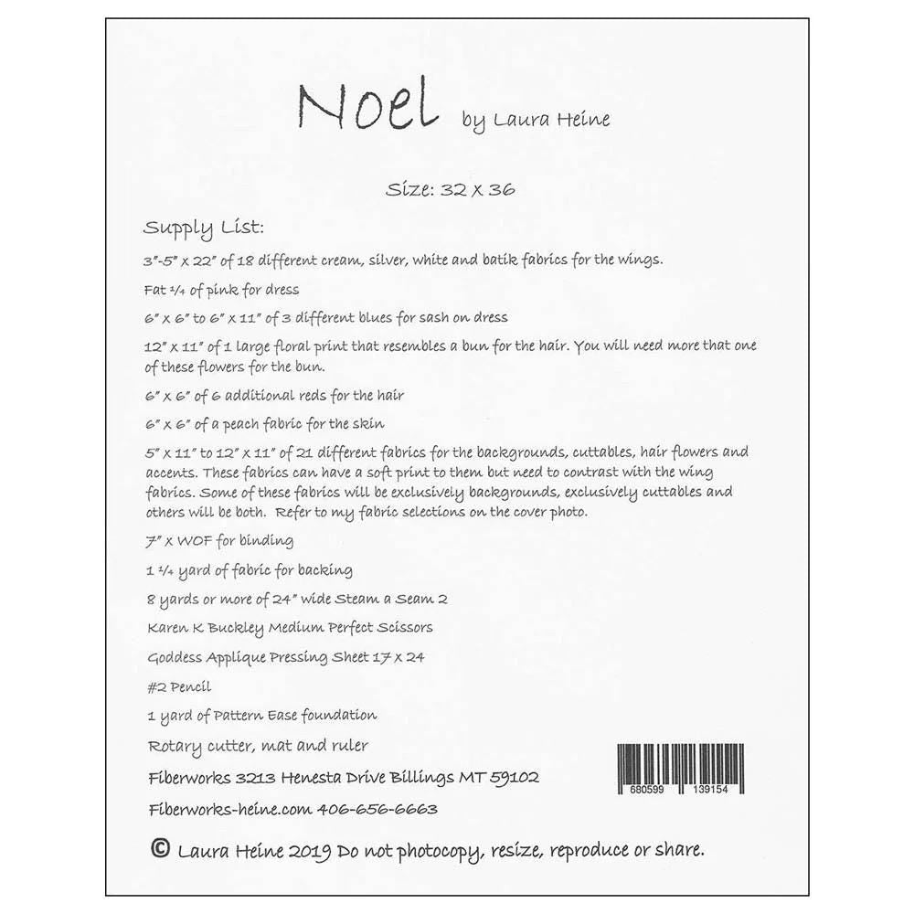 Laura Heine Noel Wall Quilt Pattern Finished Size: 32"x36"