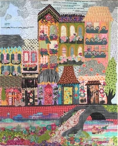 Fiberworks Laura Heine Spanish Row Houses Wall Pattern Finished Size: 25"x34"