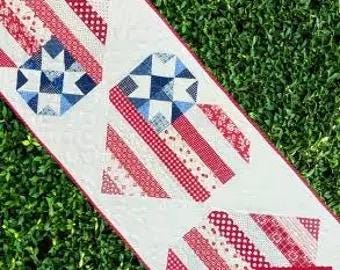 The Tipsy Needle Star Spangled Table Runner Pattern Finished Size: 21"x60"