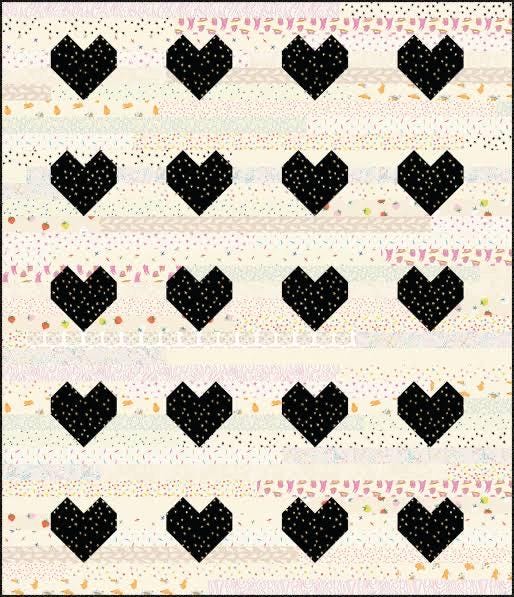 Modernly Morgan Jelly Hearts Quilt Pattern Finished Size: 62"x72" MM-032