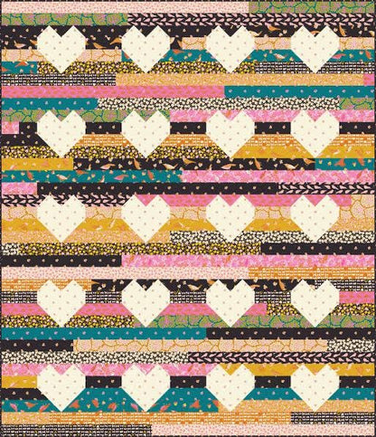 Modernly Morgan Jelly Hearts Quilt Pattern Finished Size: 62"x72" MM-032