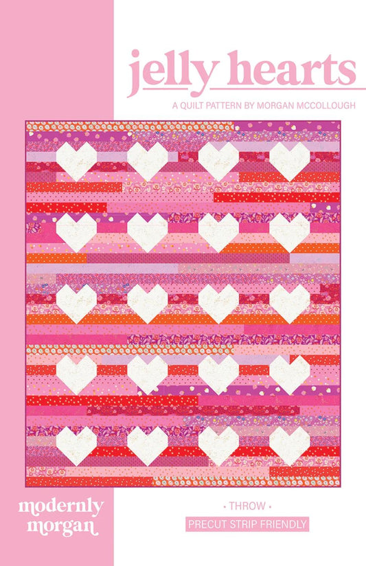 Modernly Morgan Jelly Hearts Quilt Pattern Finished Size: 62"x72" MM-032