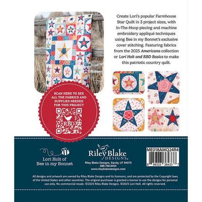 Riley Blake Lori Holt Farmhouse Star Quilt Machine Embroidery USB
