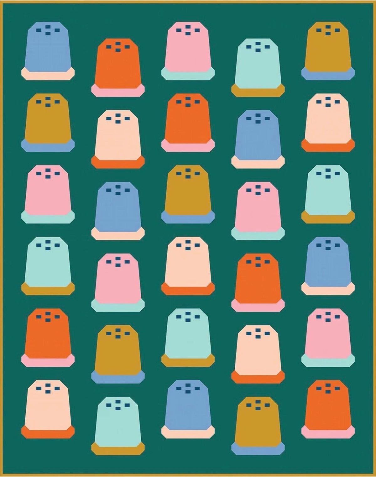 Pen + Paper Patterns Thimbles Quilt Pattern Finished Size: 57.5"x72.5" (Optional Fineline Glue Tip Sets Available)