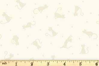 Lewis & Irene Tiny Tonals Fabric Collection Cats Cream on Cream TT6.2 Authentic Premium 100% Cotton Fabrics