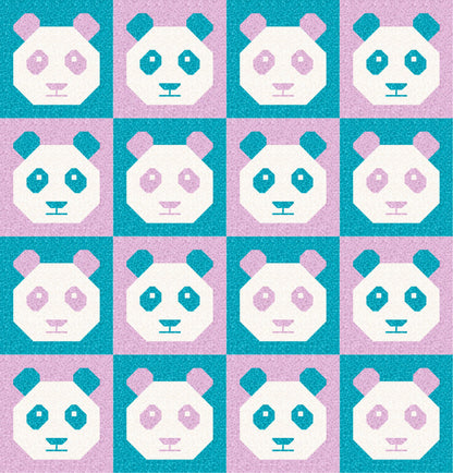 LIMITED EDITION Cotton and Joy Pandamonium Quilt Kit Featuring Lewis & Irene Bumbleberries Fabric Collection - Baby or Throw Size