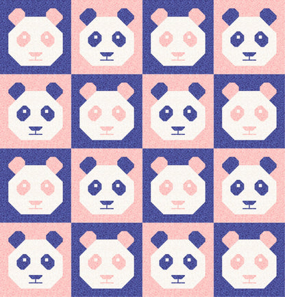 LIMITED EDITION Cotton and Joy Pandamonium Quilt Kit Featuring Lewis & Irene Bumbleberries Fabric Collection - Baby or Throw Size