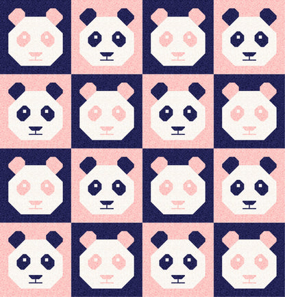 LIMITED EDITION Cotton and Joy Pandamonium Quilt Kit Featuring Lewis & Irene Bumbleberries Fabric Collection - Baby or Throw Size