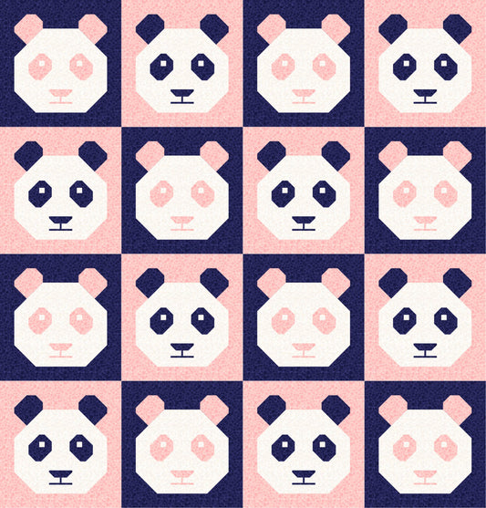 LIMITED EDITION Cotton and Joy Pandamonium Quilt Kit Featuring Lewis & Irene Bumbleberries Fabric Collection - Baby or Throw Size