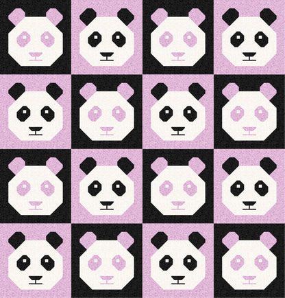 LIMITED EDITION!! Cotton and Joy Pandamonium Baby Quilt Kit Featuring Lewis & Irene Bumbleberries Fabric Collection - Baby or Throw Size
