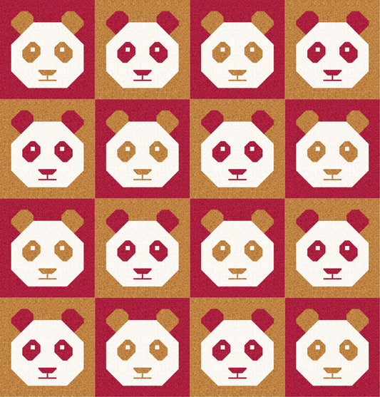 LIMITED EDITION!! Cotton and Joy Pandamonium Quilt Kit Featuring Lewis & Irene Bumbleberries Fabric Collection - Baby or Throw Size