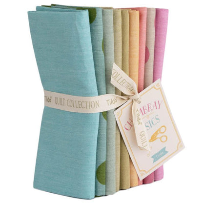 Tilda Basics Seasonal Chambray Spring Fabric Collection 9pc Fat Quarter Bundle Authentic Premium 100% Cotton Fabrics