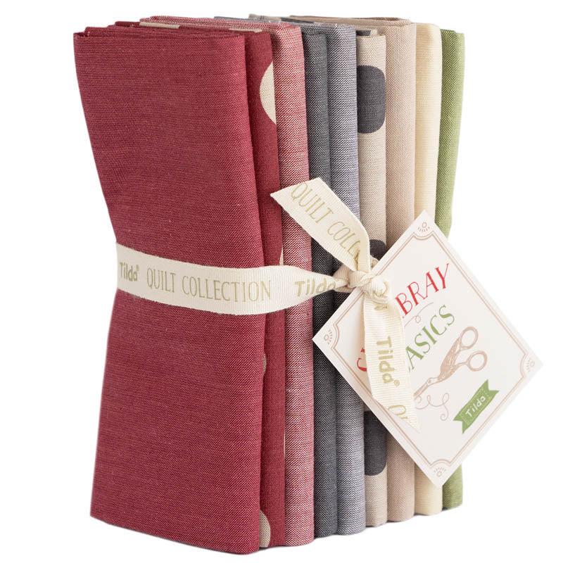 Tilda Basics Seasonal Chambray Winter Fabric Collection 9pc Fat Quarter Bundle Authentic Premium 100% Cotton Fabrics
