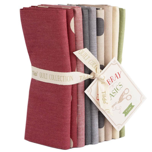 Tilda Basics Seasonal Chambray Winter Fabric Collection 9pc Fat Quarter Bundle Authentic Premium 100% Cotton Fabrics