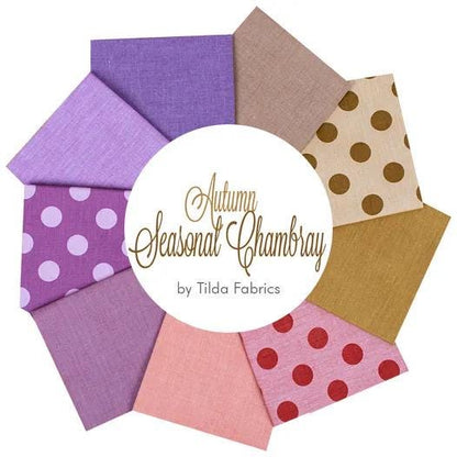Tilda Basics Seasonal Chambray Autumn Fabric Collection 9pc Fat Quarter Bundle Authentic Premium 100% Cotton Fabrics