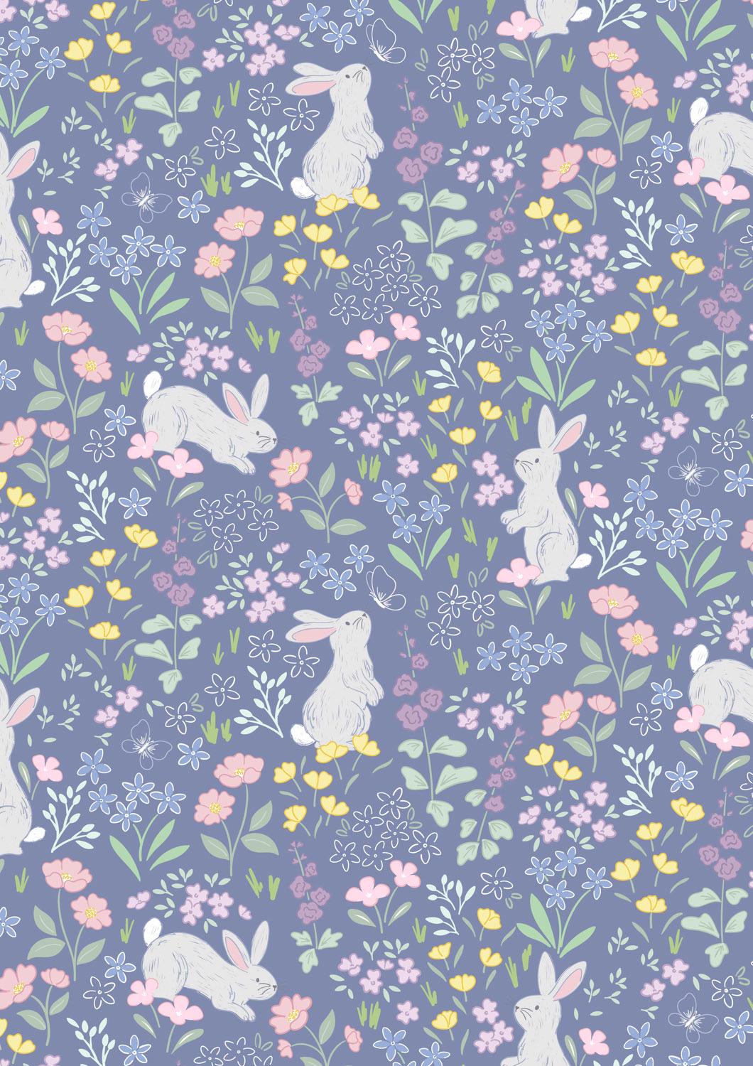 Lewis & Irene Dear Spring Fabric Collection Chasing Tails on Dusky Dark Blue CC66.3 Authentic Premium 100% Cotton Quilt Shop Quality Fabrics