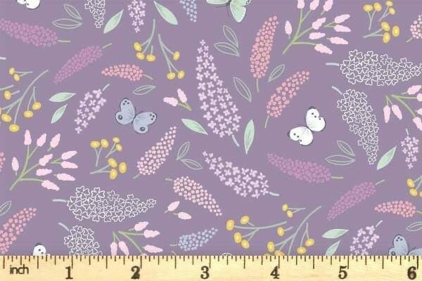 Lewis & Irene Dear Spring Fabric Collection Spring Symphony on Dark Dusky Purple CC67.3 Authentic Premium 100% Cotton Fabrics